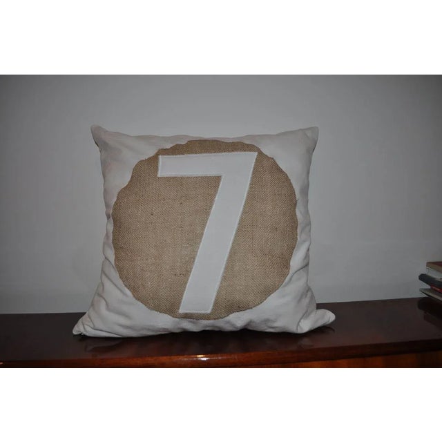 1980s Vintage No.1 & No.7 Cushion, Set of 2 For Sale - Image 5 of 9