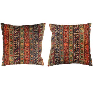 Pair of 1990s Boho Chic Persian Accent Pillows For Sale