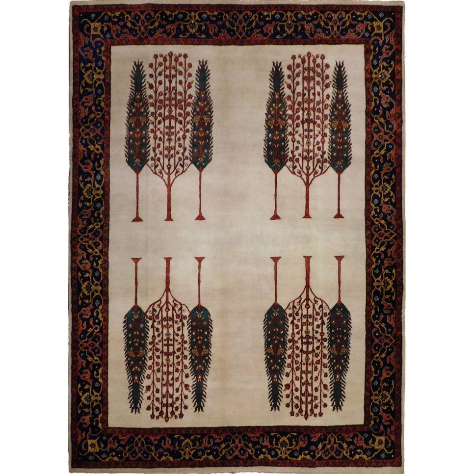 Indian HandKnotted Rug With Tribal Design 6'6"x 7'9" Chairish