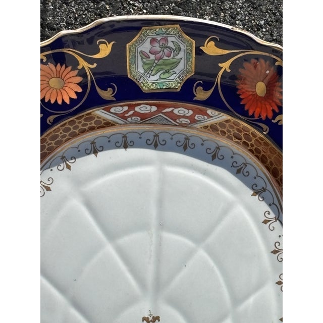 Monumental and Exceptional 19th C. Ironstone Porcelain Centerpiece Platter. Truly gorgeous enamel detailing with scalloped...