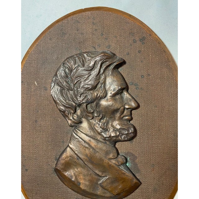 Antique 1800's Realistic Bronze Abraham Lincoln President Wall Plaque Medallion For Sale In New York - Image 6 of 9