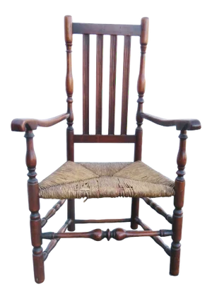 Early 19th Century Antique William & Mary Bannister Back Armchair