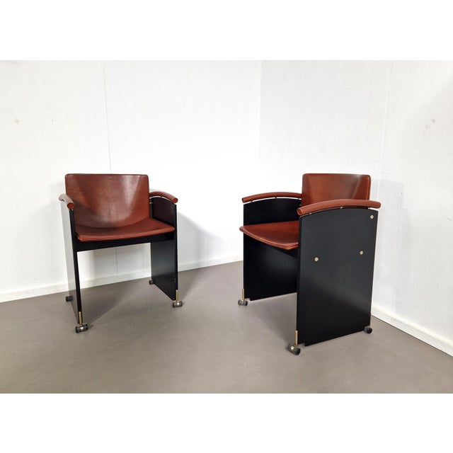 Black Arco Armchairs, 1991, Set of 2 For Sale - Image 8 of 14