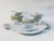 Delicate porcelain dinner set with flower pattern. 1 Soup tureen 1 Salad bowl 1 Sauce bowl X (Large serving plate not...