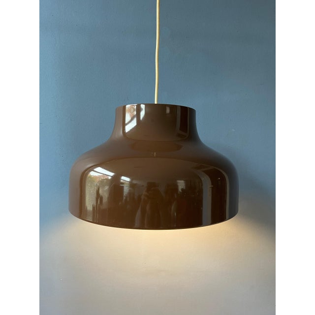 Mid-Century Brown Metal Pendant Light, 1970s For Sale - Image 6 of 11