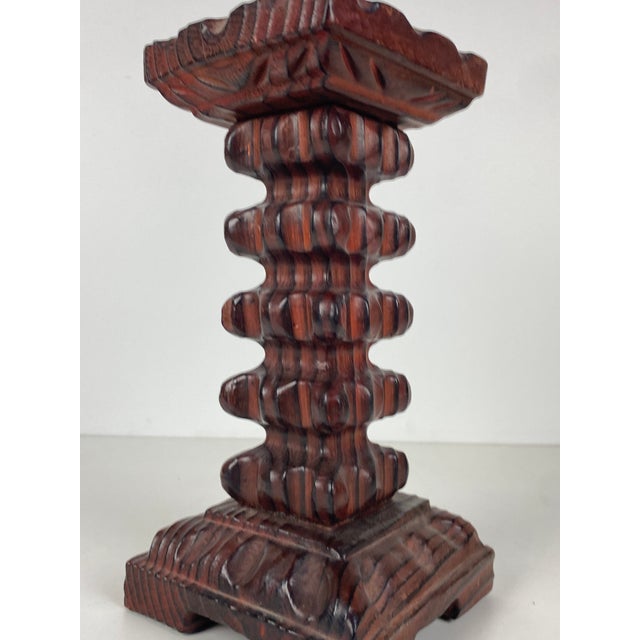 Mid-Century Modern Brutalist Wood Chandelier, 1950s For Sale - Image 3 of 6