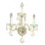 Three-Arm Crystal and Glass Wall Sconce For Sale