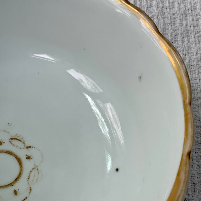 Antique Russian Gardner Porcelain Bowl, Cobalt Blue Floral, Gilt, Moscow, 7", C. 1880 For Sale - Image 11 of 17