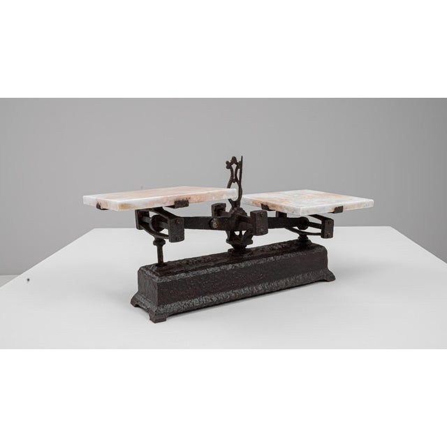 19th Century French Iron & Marble Scale For Sale - Image 12 of 18
