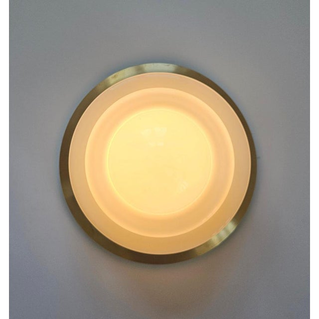 Art Deco Brass and Milk Glass Flush Mount by Franta Anyz, 1930s For Sale - Image 11 of 15