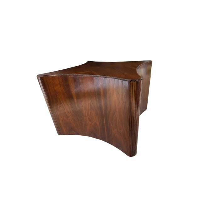 Burnt Umber 70s Lane Biomorphic Low Profile Walnut Coffee/Accent Table For Sale - Image 8 of 9