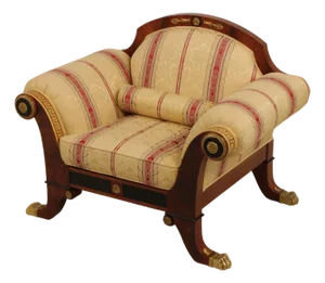 Versace Italian Upholstered Mahogany Chair