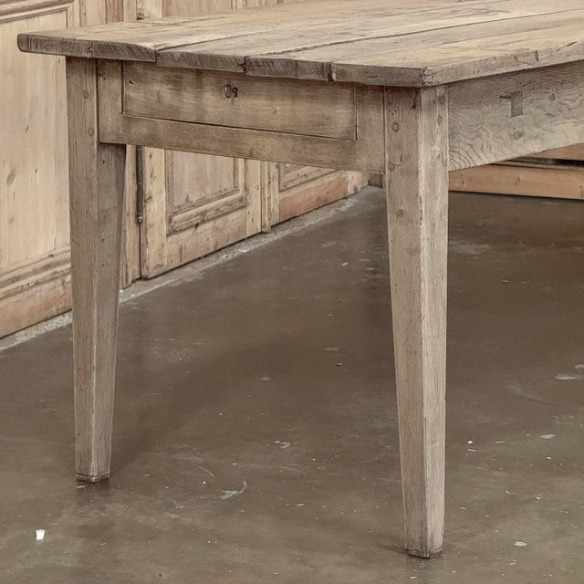 18th Century Grand Rustic Country French Stripped Sycamore Farm Table For Sale - Image 13 of 18