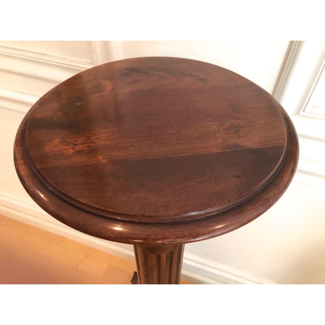 Early 20th Century Carved Mahogany Pedestal Display Stand Ball Claw