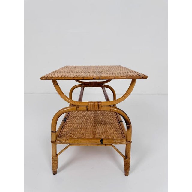 Mid-Century Art Deco Italian Bamboo and Rattan Wicker Coffee Table For Sale - Image 18 of 18