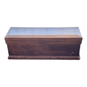 Late 19th C. Antique Wooden Long, Narrow Trunk Chest