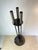 Vintage 4-piece fireplace tool set in a sleek mid-century modern silhouette — three slim iron tools (poker, brush, and...