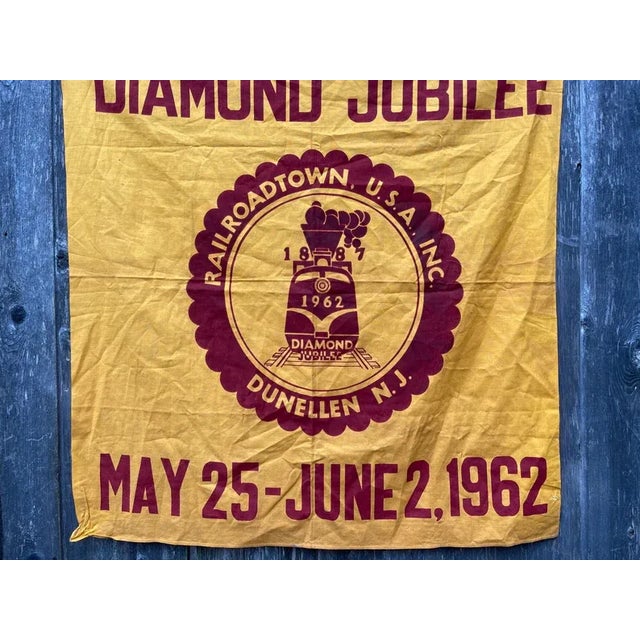 1962 Vintage Centennial Industrial Train Banner Flag For Sale - Image 4 of 6