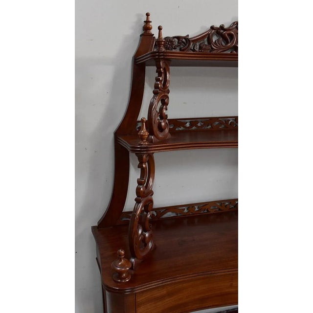 Napoleon III Mahogany Serving Shelving Console, 1850s For Sale - Image 9 of 18