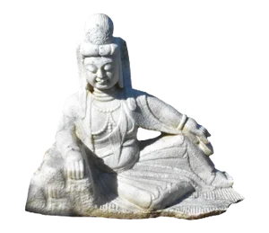 Antique Kwan Yin Avalokiteshara Buddha Marble Statue
