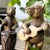 Vintage Castilian Bronze Animal Band Sculptures - Playing Guitar and Drum (Model 3036-34a) - A Matched Pair For Sale - Image 12 of 16