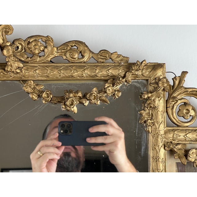 French Exceptional Antique Louis XV Style Three Panel Mirror Flanked by Images of Napoleon For Sale - Image 3 of 8