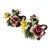 Mid 20th Century Italian Capodimonte Ceramic Flower Candlestick Holders With Finger Loops-Set of 2 For Sale