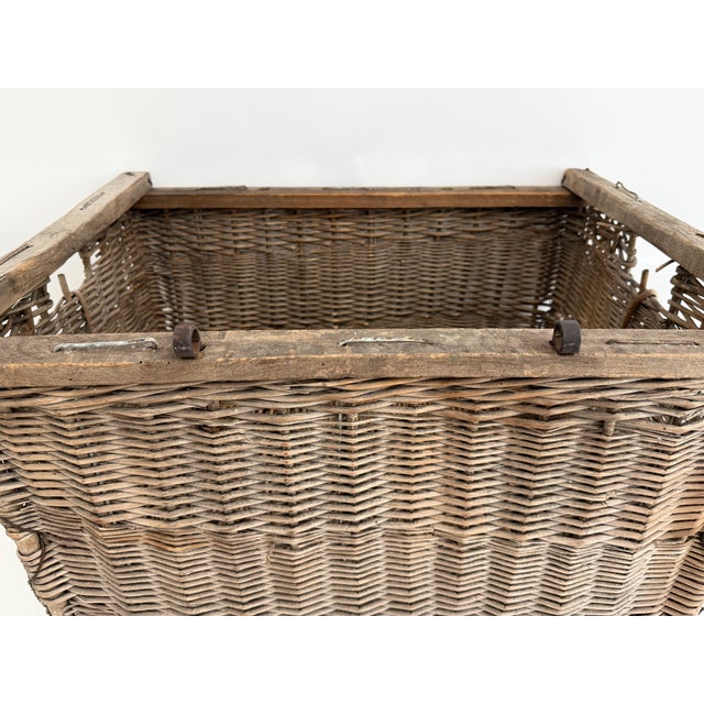 Antique French Wicker Wine Bottle Storage Crate For Sale - Image 10 of 11