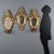 Set of three carved and gilded wooden mirrors. Molded frame embellished with leaf and scroll carvings, mercury mirrors,...