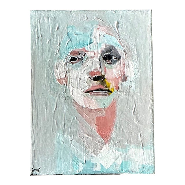 Vintage Abstract Expressionist Portrait Painting For Sale