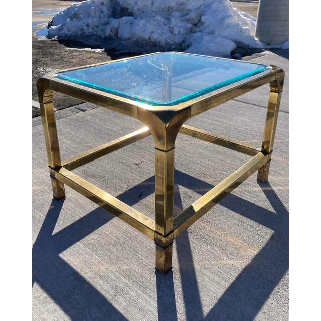 Brass & Glass Waterfall End Table From Mastercraft Chairish
