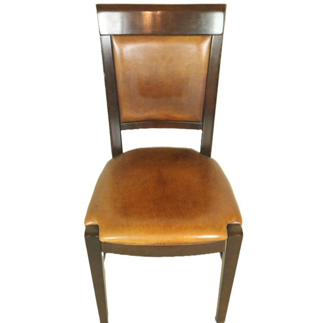 Mid 20th Century French Leather Dining Chairs, Set of 6 For Sale - Image 4 of 10