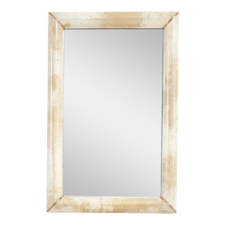 Karl Springer Goatskin Mirror With Brass Detail. 1980 For Sale