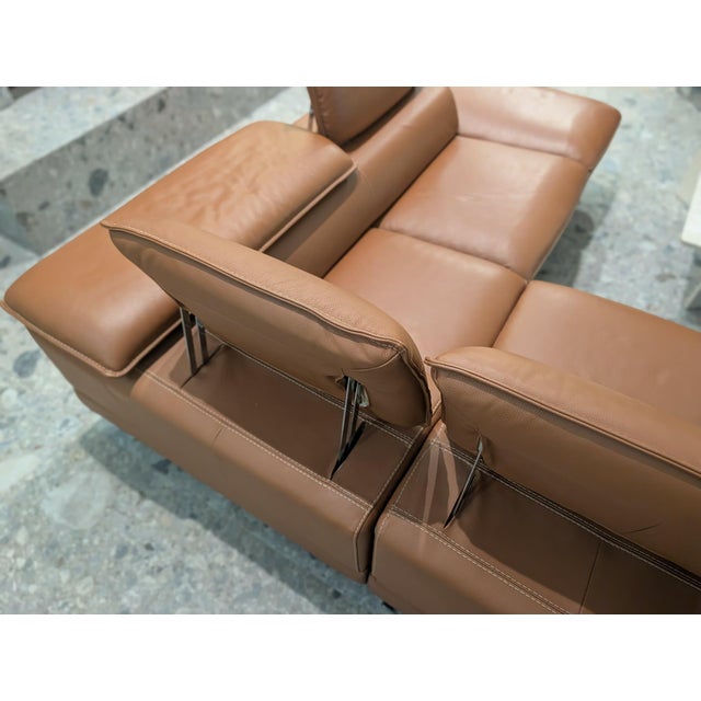 Tan Late 20th Century Nicoletti-Calia Leather Sectional For Sale - Image 8 of 14