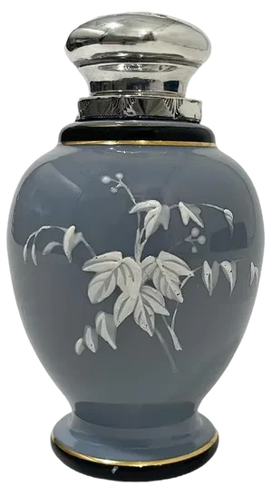 19th Century Dutch Opaline Glass Tea Caddy with Silver Cap, 1870s