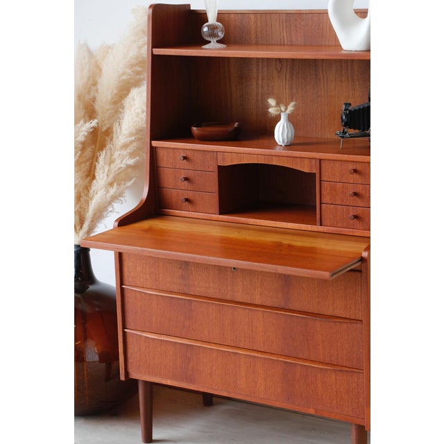 Vintage Scandinavian Teak Secretary, Denmark, 1960s For Sale - Image 10 of 18