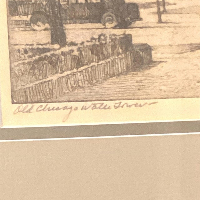 Realism Old Chicago Water Tower Etching Print by S. Chester Danforth For Sale - Image 3 of 6