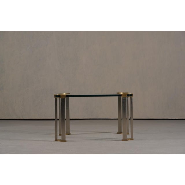 Small Vintage Bronze and Glass Coffee Table from Peter Ghyczy, Germany, 1970s For Sale - Image 3 of 9