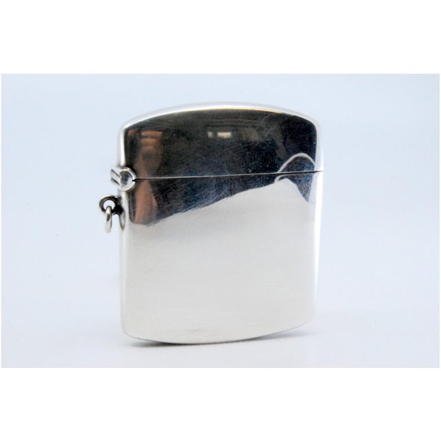 Square Silver Matchbox with Sandpaper Base, in Good conditions. Designed 1920 to 1949