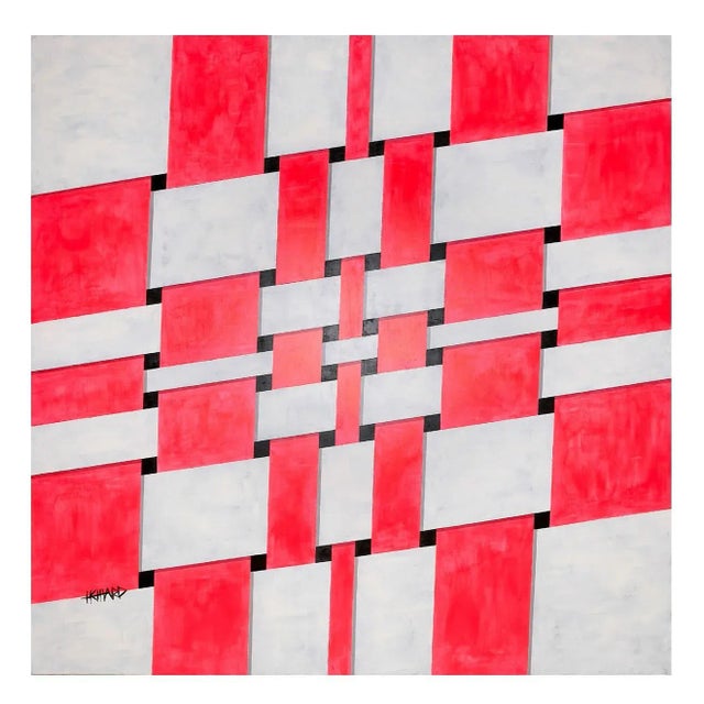 large and impressive painting by the french artist Fabien Hemard. A nice mix media with acrylic and Gesso signed and...