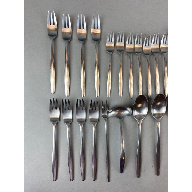 Dansk Designs 1960s Dansk Designs Variations Stainless Steel Flatware- Set of 41 For Sale - Image 4 of 5