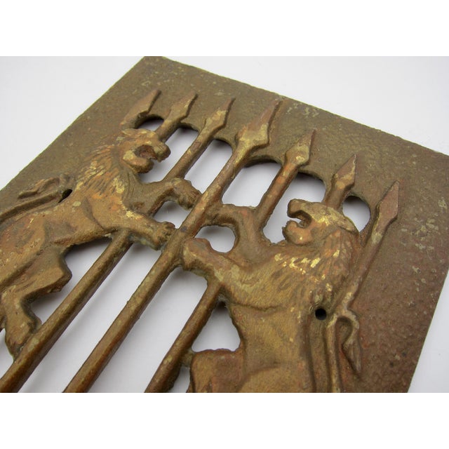 Vintage Speakeasy Door Knocker and Peephole Grille in Two Panels | Chairish
