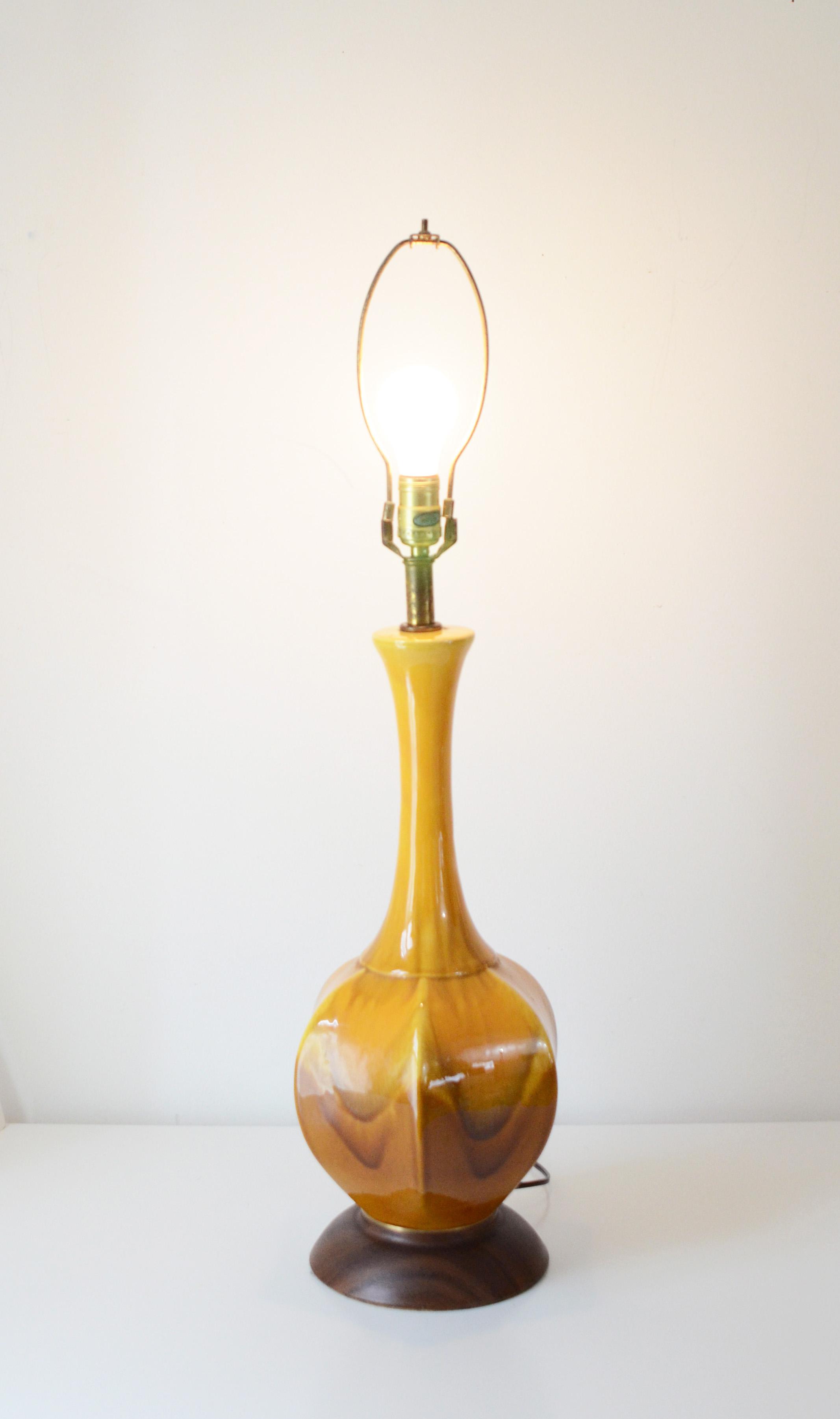 vintage drip glaze lamp