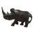 Vintage Hand Carved Ebony Wood Rhino For Sale