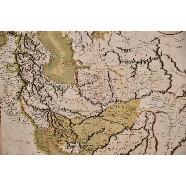 Persia & Afghanistan: A Framed Hand-Colored 17th Century Map by John Cary, 1801 For Sale - Image 4 of 10
