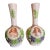 Antique Austrian Portrait Vases Pair-Art Nouveau-Pink Enamel-Maiden-Porcelain For Sale