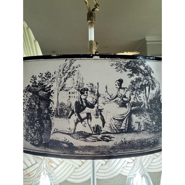 1940s Vintage French Tole Bouillotte Table Lamp For Sale - Image 5 of 11