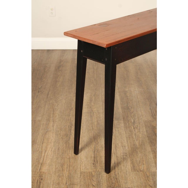 Brown Shaker Style Painted Pine Console Table For Sale - Image 8 of 12