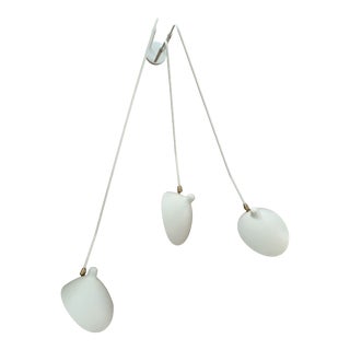 Serge Mouille Style White Metal Ceiling Light For Sale