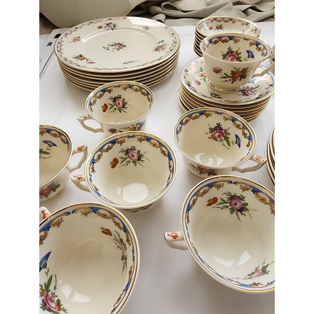 1940s Set of Fine American Made Porcelain Dinnerware For Sale - Image 5 of 9